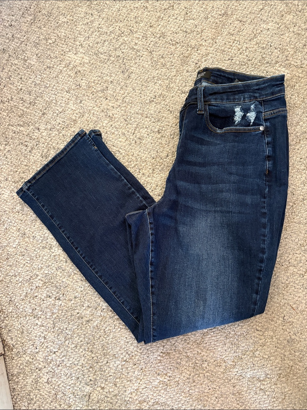 Judy Blue dark wash slim bootcut distressed jeans Size 16W